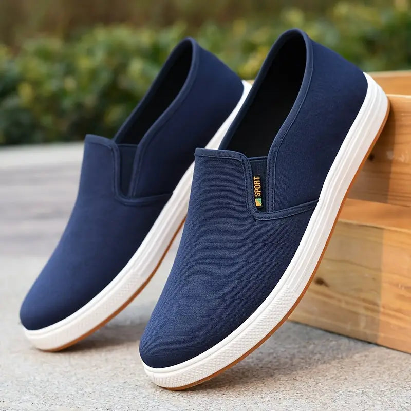 Canvas Loafers – Alltags-Slipper für Männer-Blau-39-Chaps Herrenmode