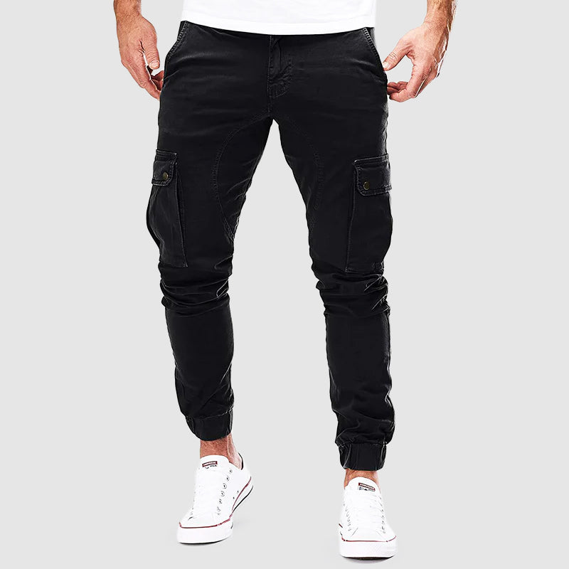 Cargo-Jogger – schmale, lässige Slim-Fit-Cargohose für Herren-Schwarz-S-Chaps Herrenmode