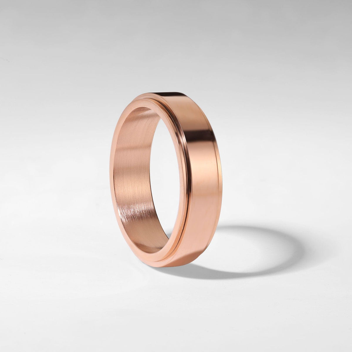 Drehring Herren | Ring zum Drehen | Edelstahl | Anti Stress-Roségold-5-Chaps Herrenmode