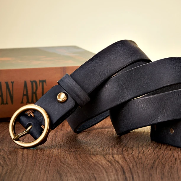 Gürtel Herren | Ledergürtel | Rundschnalle | Vintage Optik-Chaps Herrenmode