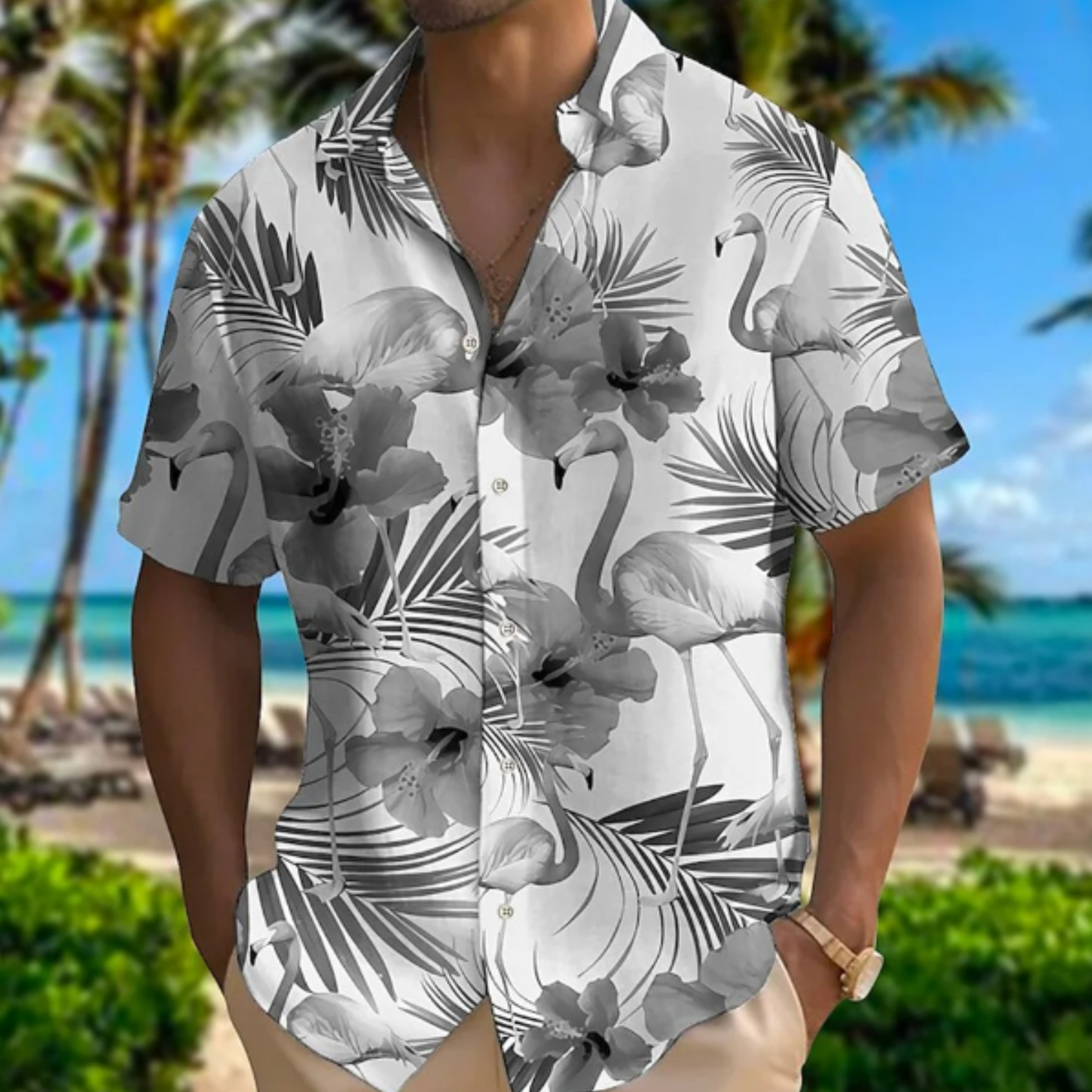 Hawaii Florale Bluse Für Männer-2-S-Chaps Herrenmode