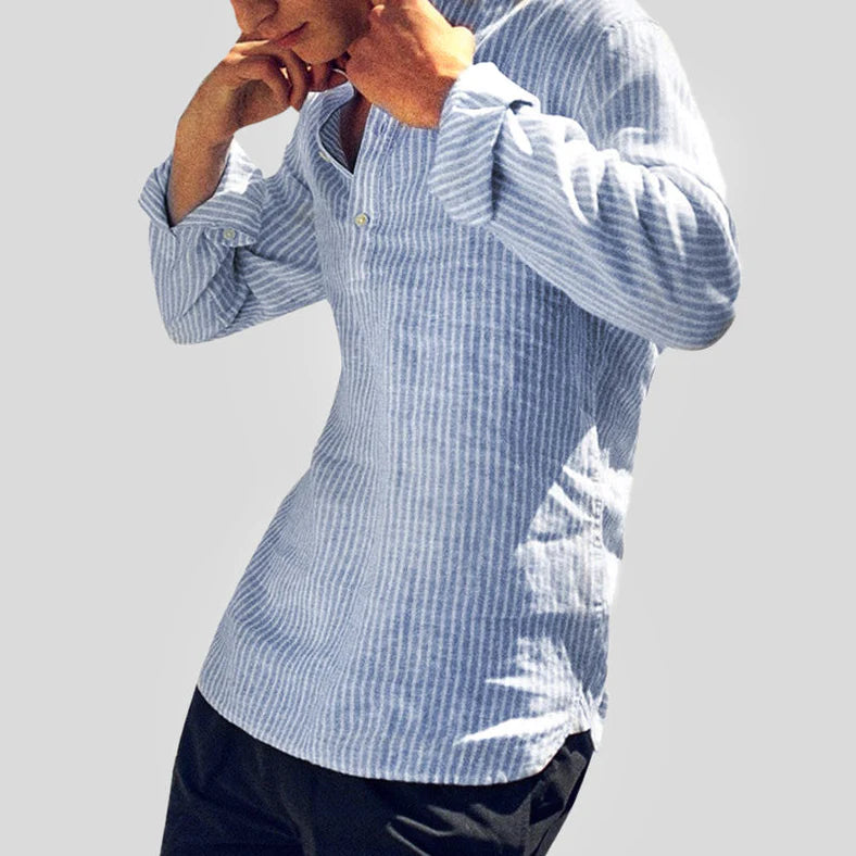 Henley-Shirt – Langärmliges gestreiftes Shirt für Männer-Chaps Herrenmode