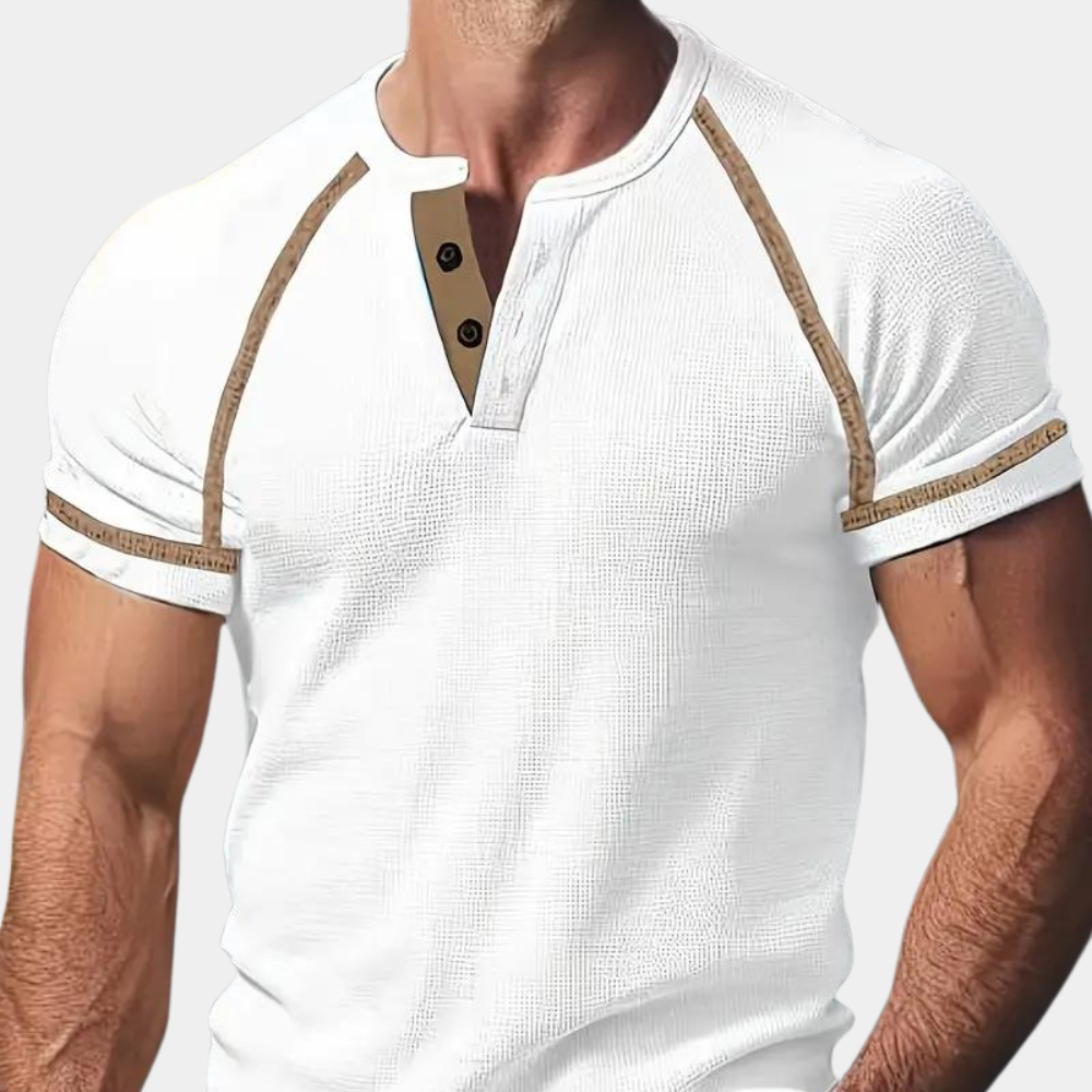 Herren-T-Shirt | Kurzarm | Atmungsaktiv | Sommershirt | Herrenbekleidung-Weiß-S-Chaps Herrenmode