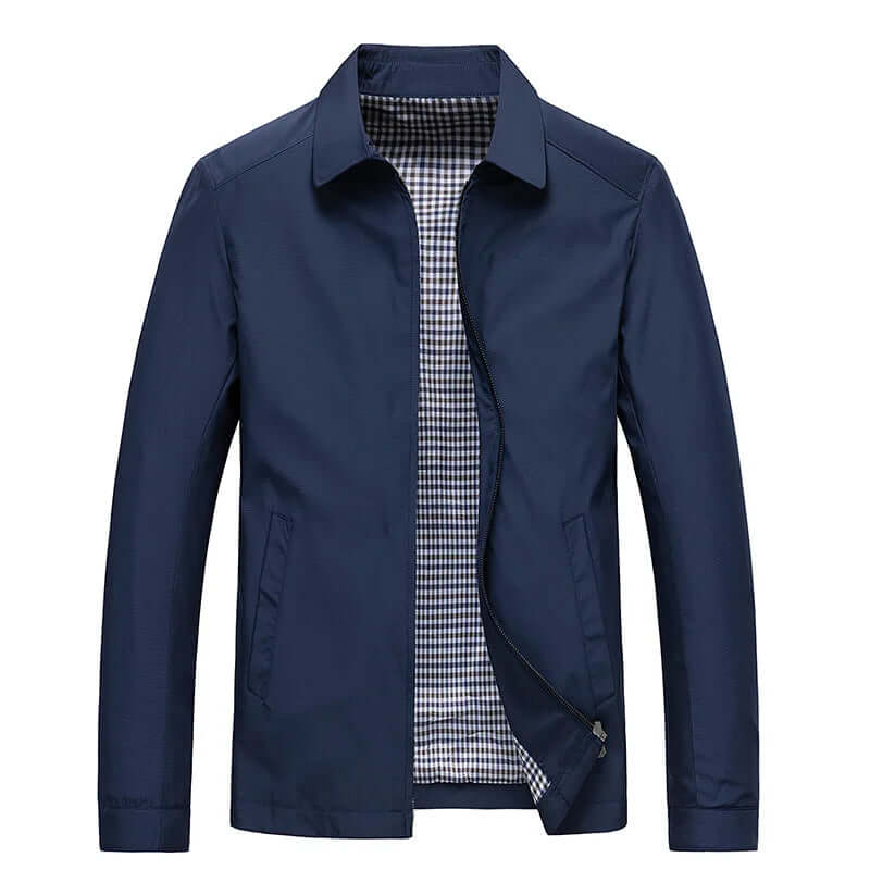 Herrenjacke – mit Reißverschluss – leicht – Harrington-Jacke – winddicht-Blau-M-Chaps Herrenmode