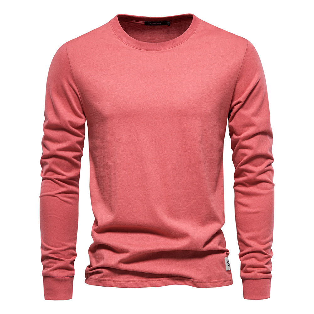 Langarm-T-Shirt – Langarm-Shirt für Männer mit Rundhalsausschnitt und einfarbig-Rot-XS-Chaps Herrenmode