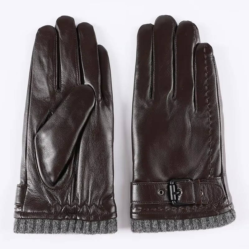 Lederhandschuhe Herren | Lammfell | Touchscreen | Wollfutter-Chaps Herrenmode