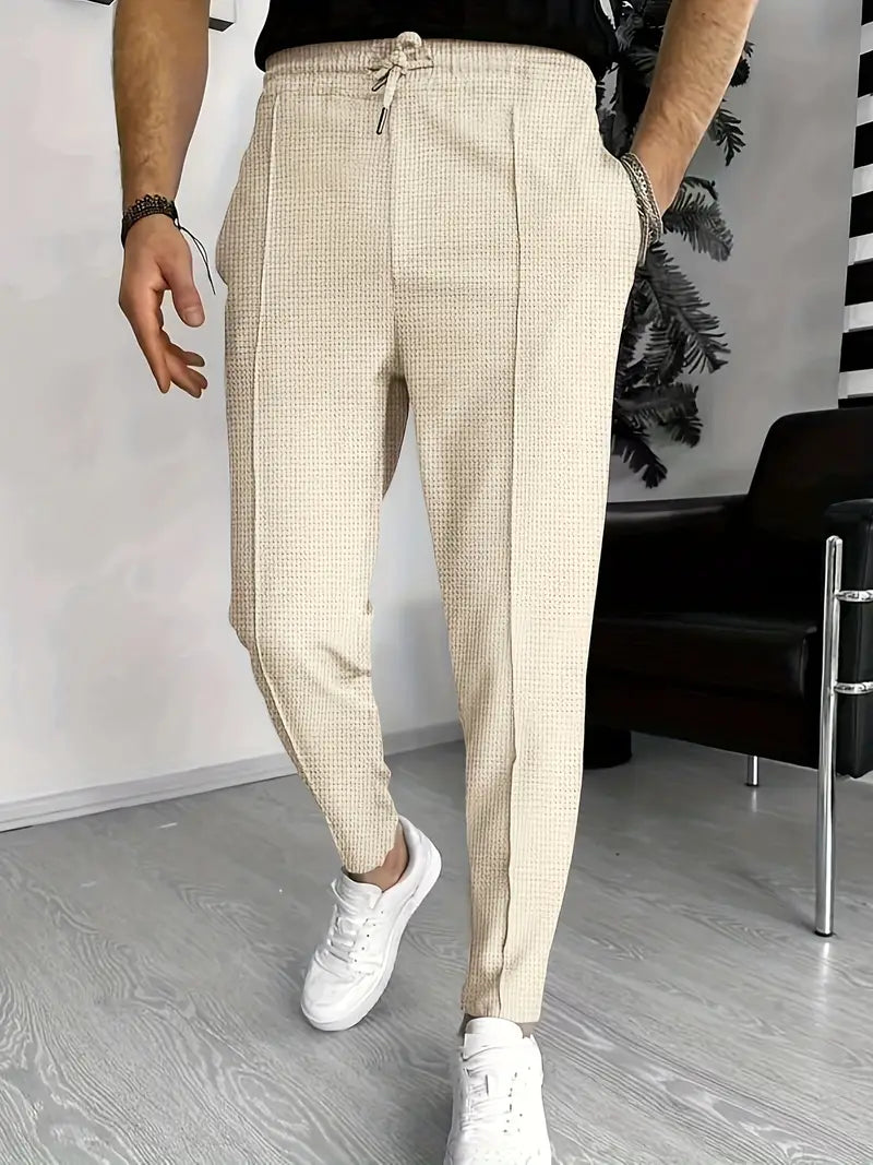 Slim-Fit-Jogginghose | Stretch | Elastische Taille | Jogger-Hose | Herrenhose-Khaki-S-Chaps Herrenmode