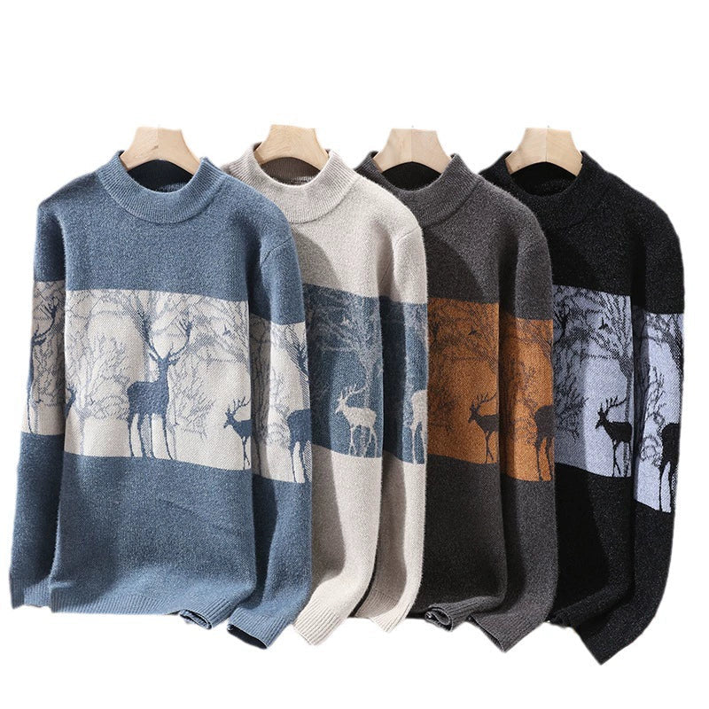Strickpullover – Herren-Pullover mit lockerer Passform und Rentiermotiv für den Winter-Chaps Herrenmode