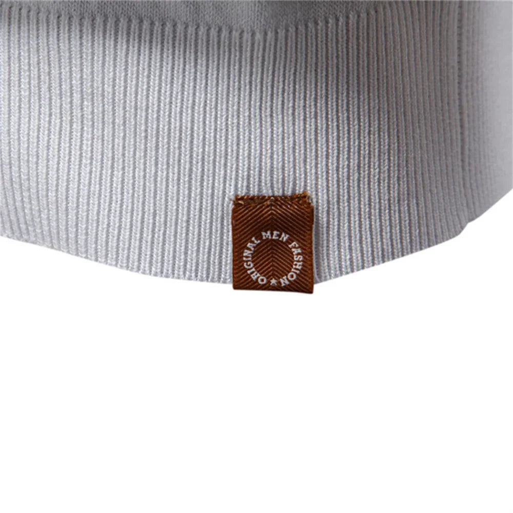 T-Shirt mit Kragen | Gestrickt | Viertel-Reißverschluss | Polo-T-Shirt | Herren-Poloshirt-Chaps Herrenmode