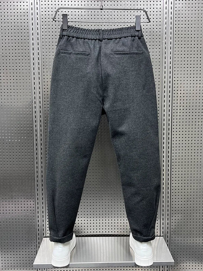 Weite Hosen – Wollmischung – Plissee – Verengte Hosen – Herrenhosen-Chaps Herrenmode