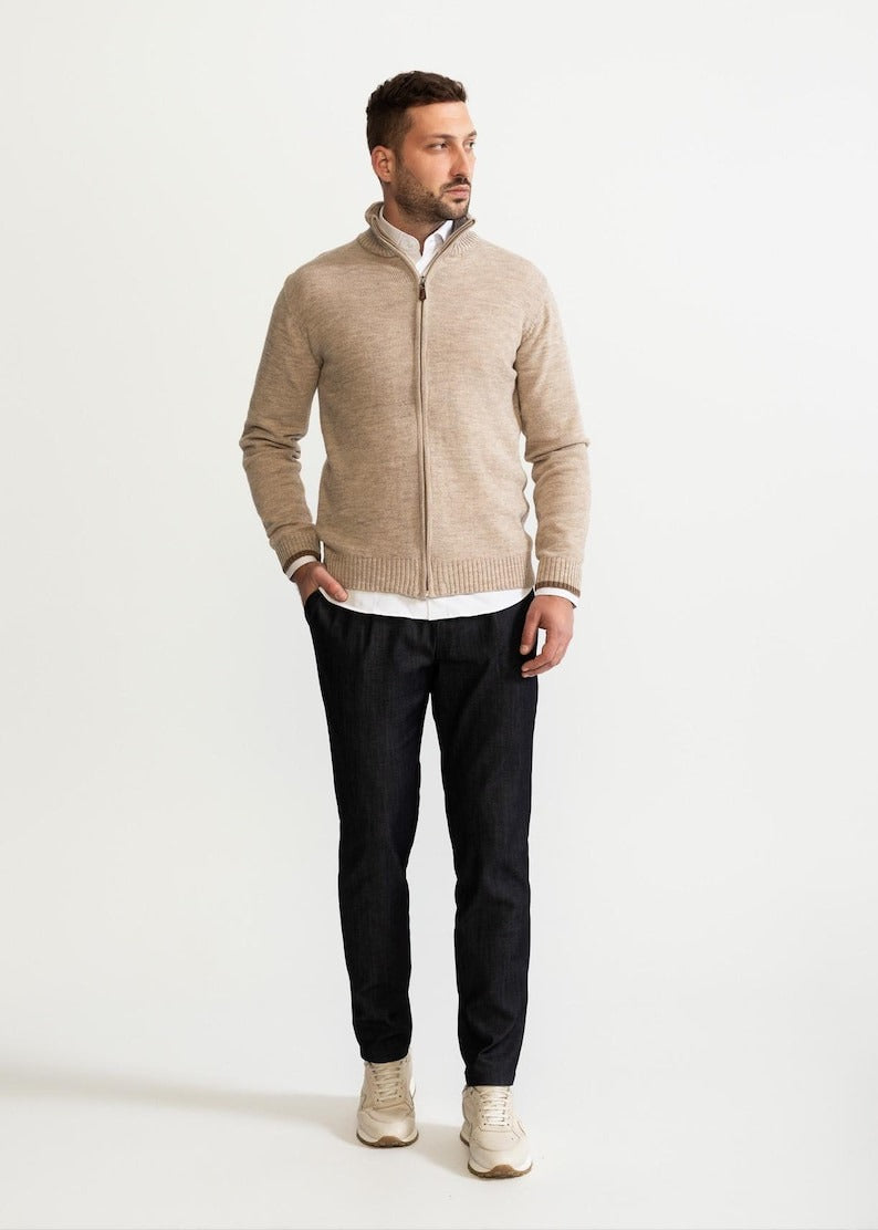 Zip-Up Cardigan – Strickjacke mit durchgehendem Reißverschluss für Männer-Chaps Herrenmode