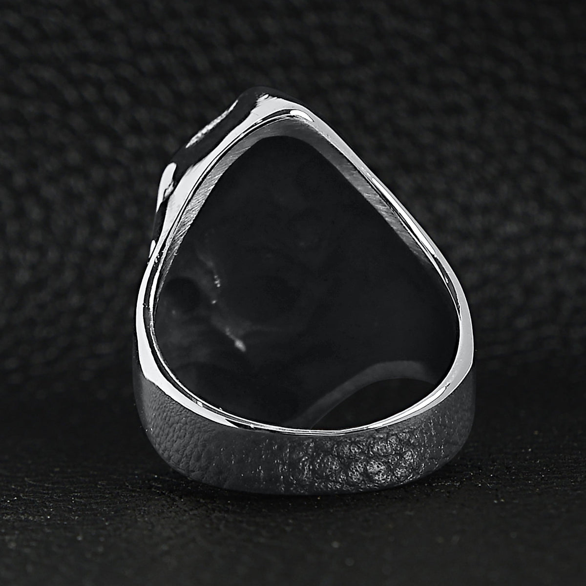 Sensenmann Ring mit roten Augen | Totenkopf | Kapuze | Edelstahl-Chaps Herrenmode