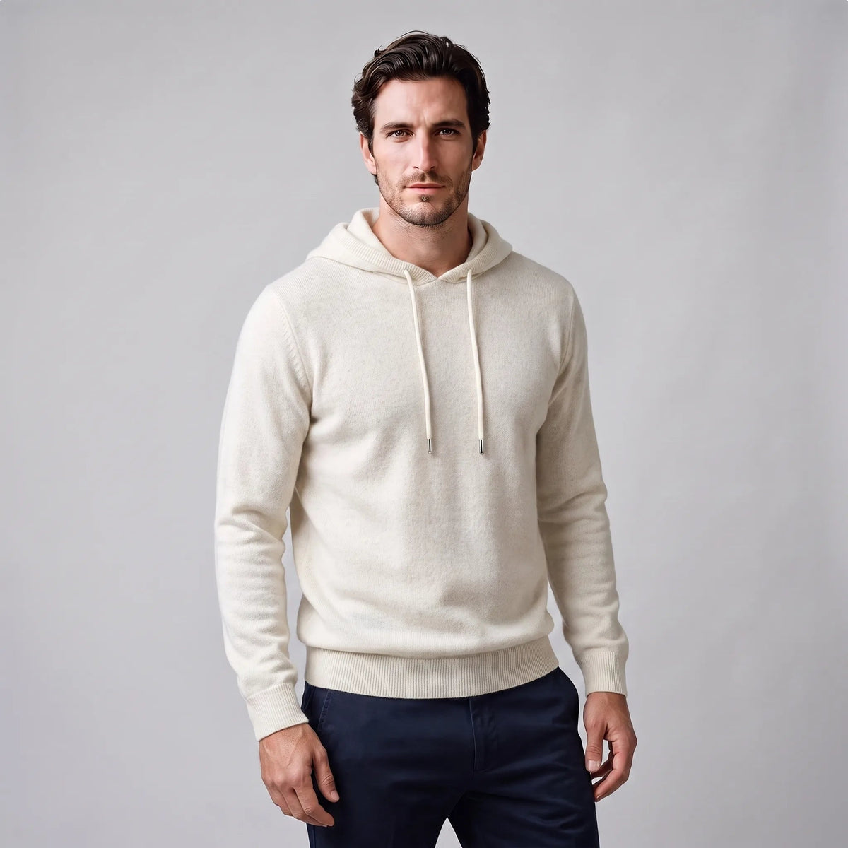 Strick Hoodie Herren | Feinstrick | Kordelzug | Regular Fit