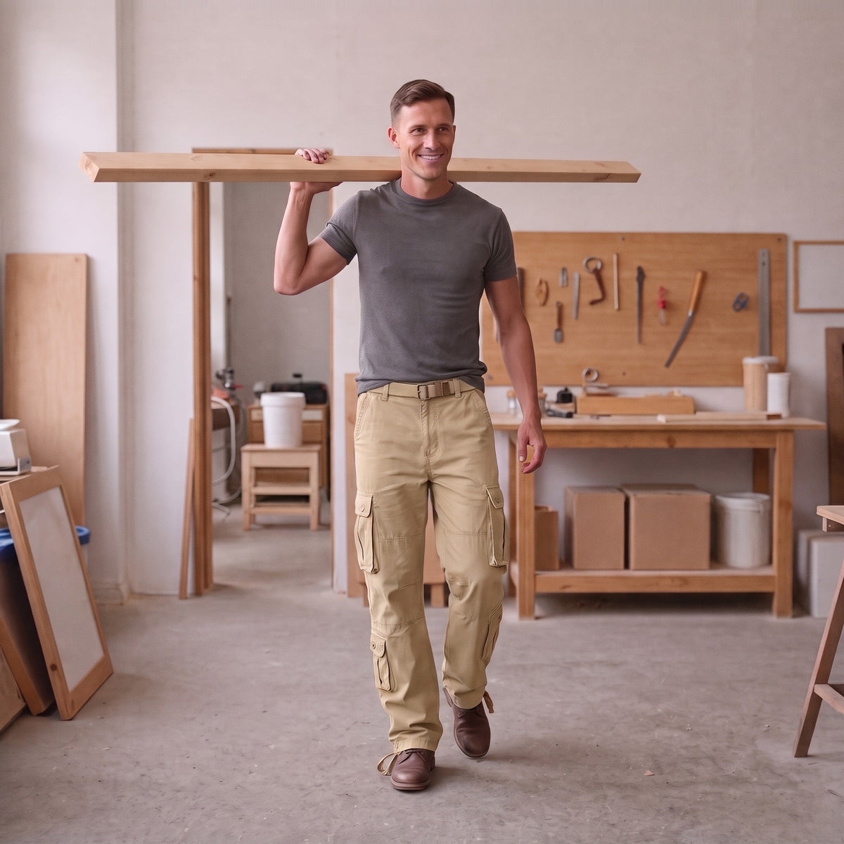 Arbeitshose Herren | Cargo | Baumwolle | 8 Taschen