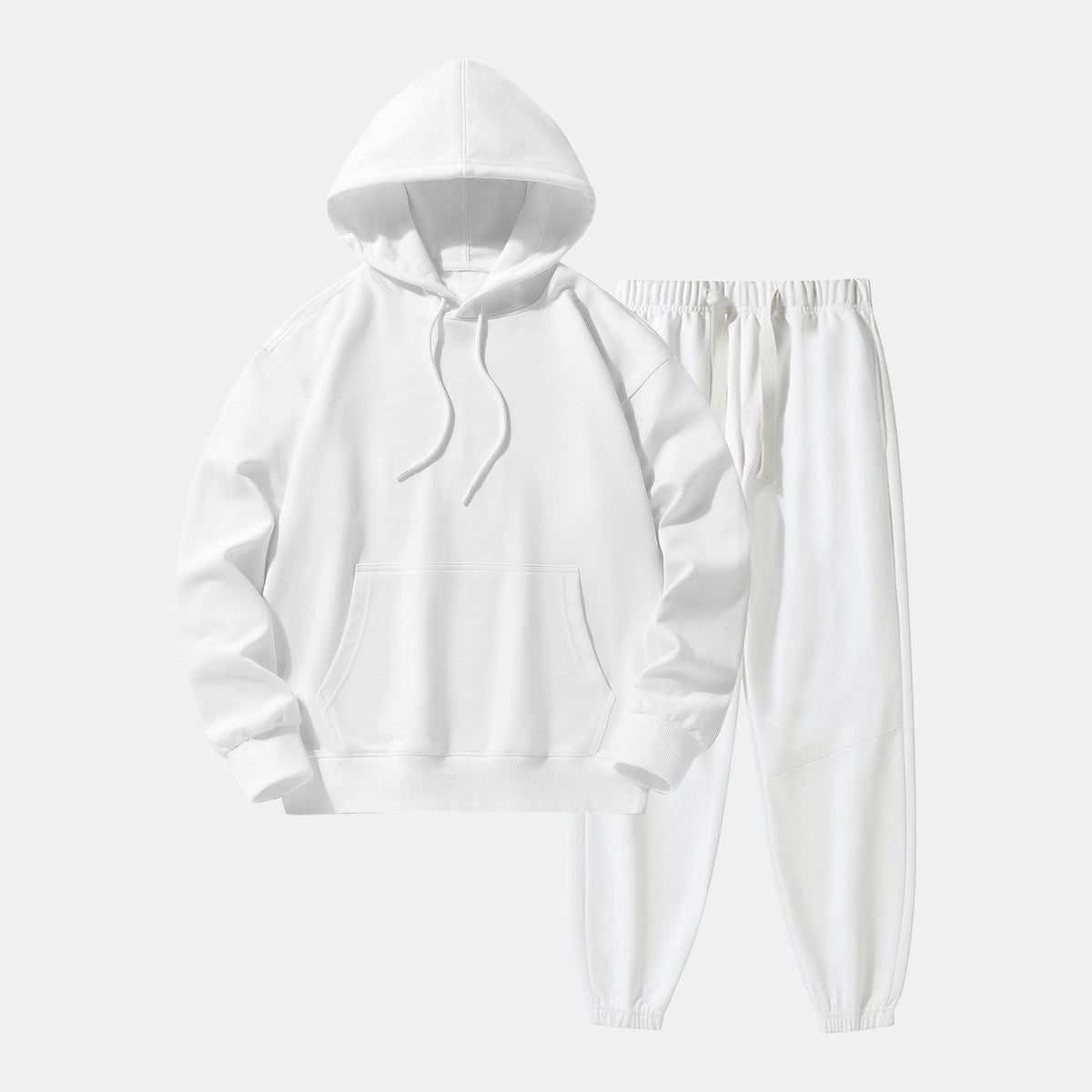 Relaxed Jogginganzug Herren | Hoodie und Jogginghose | 7 Farben-Weiß-M-Chaps Herrenmode