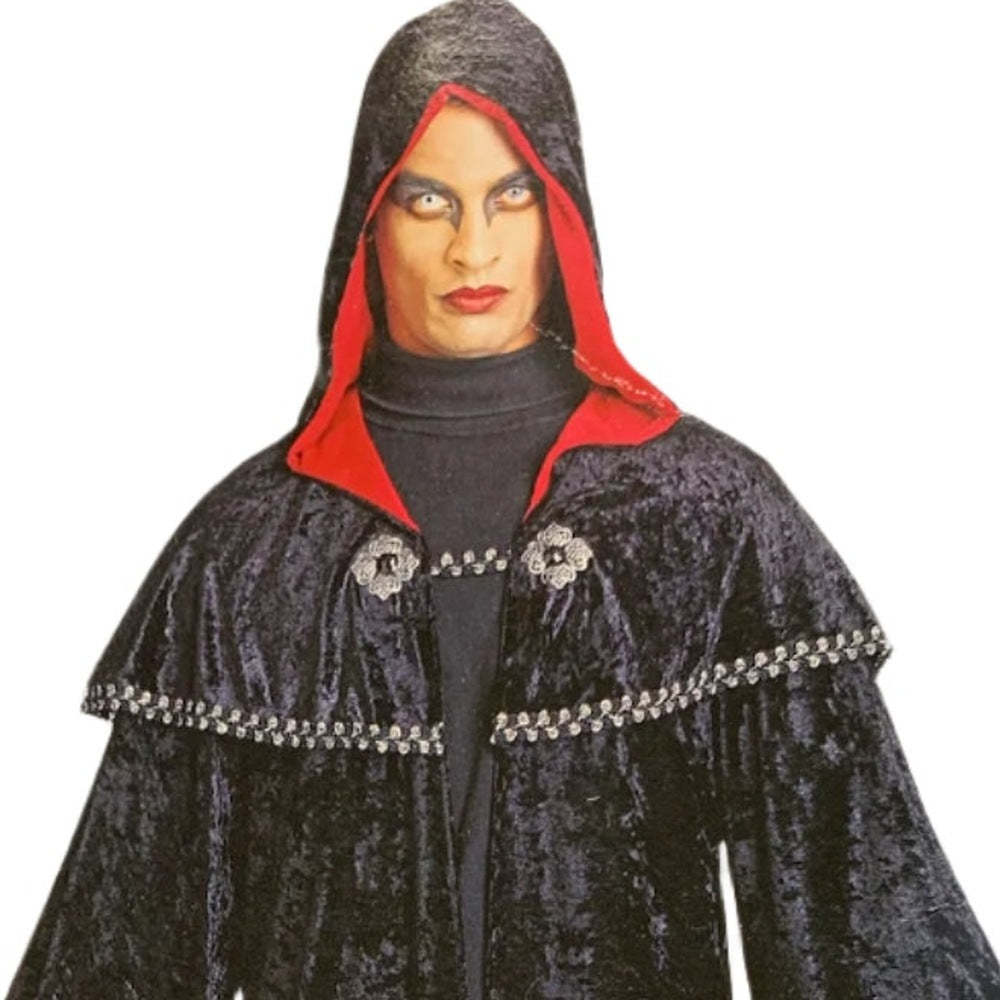 Gothic Vampir Robe | Kapuze | Schulterumhang | Medaillons-Chaps Herrenmode