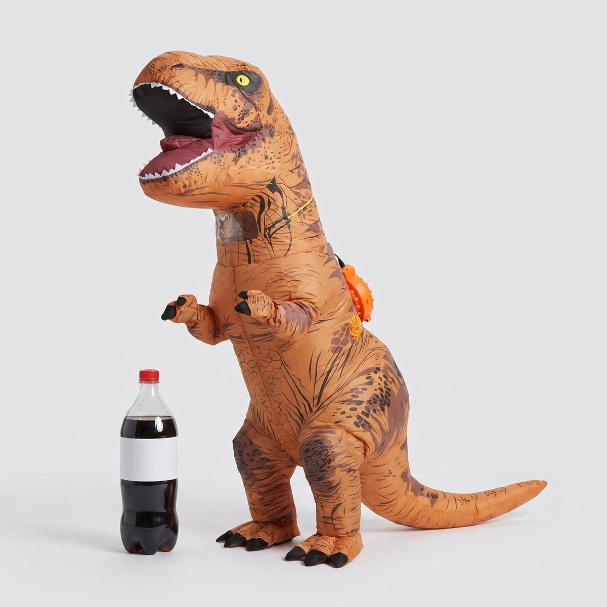 Aufblasbares Dino-Kostüm | T-Rex | Gebläse | Erwachsene | Halloween-Braun-Chaps Herrenmode