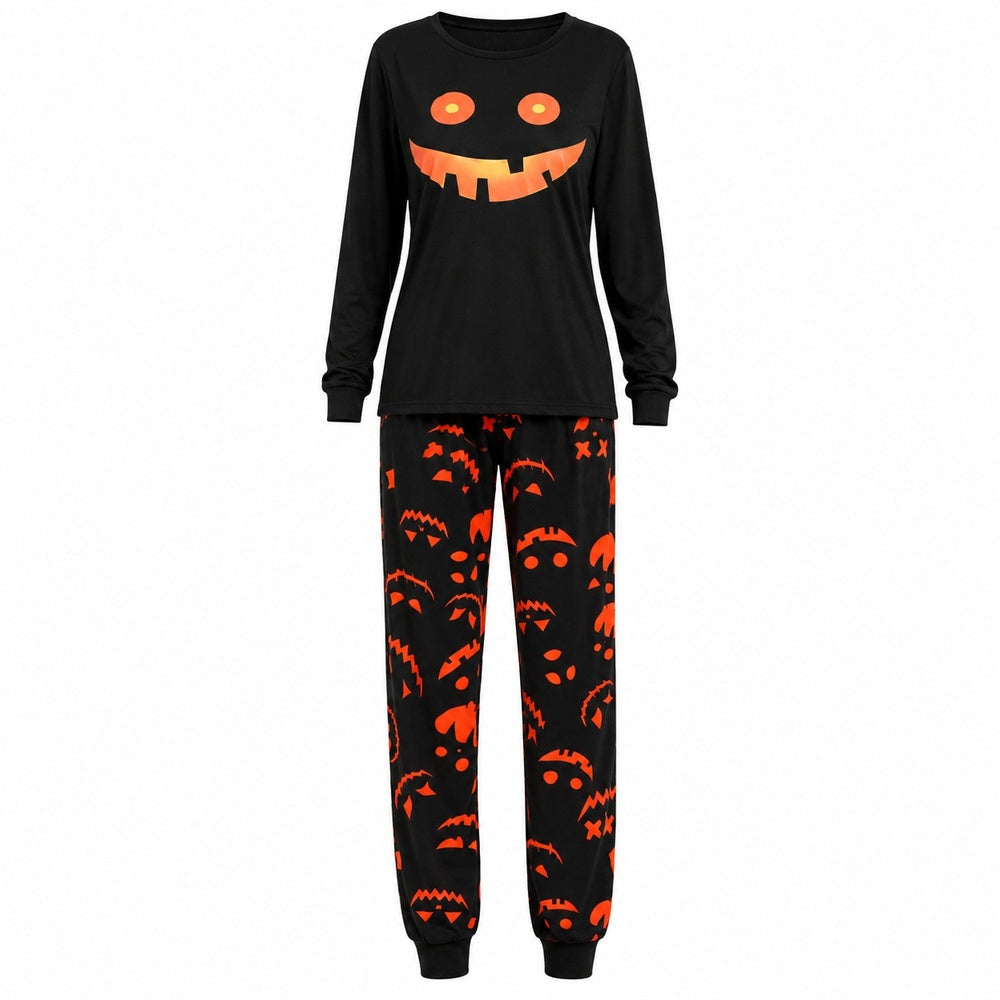 Halloween-Pyjama Herren | Kürbis-Print | Langarm | Schwarz-Chaps Herrenmode