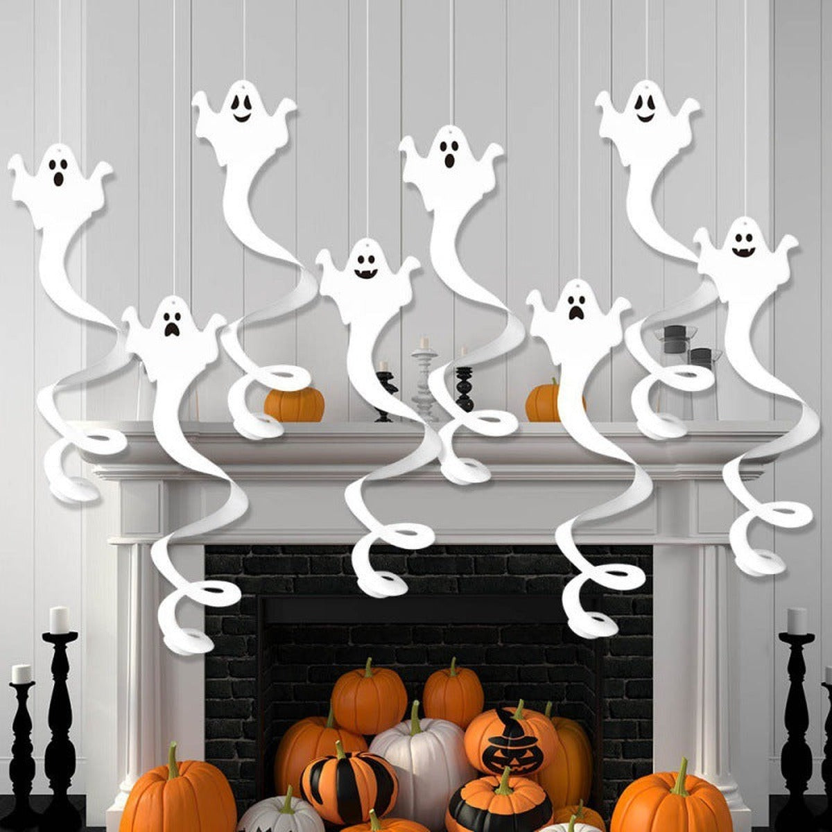 Halloween-Deko | Hängende Geister | 8 Stück | Spirale-Chaps Herrenmode