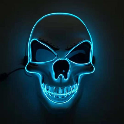 LED-Maske | Totenkopf | 3 Leuchtmodi | 8 Farben | Halloween-Chaps Herrenmode