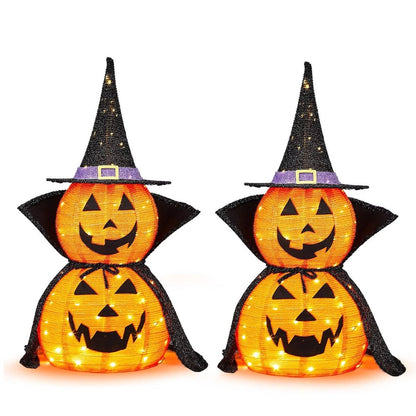 LED-Kürbis | 2er-Set | Hexenhut | Halloween-Gartendeko | 90 cm-Chaps Herrenmode