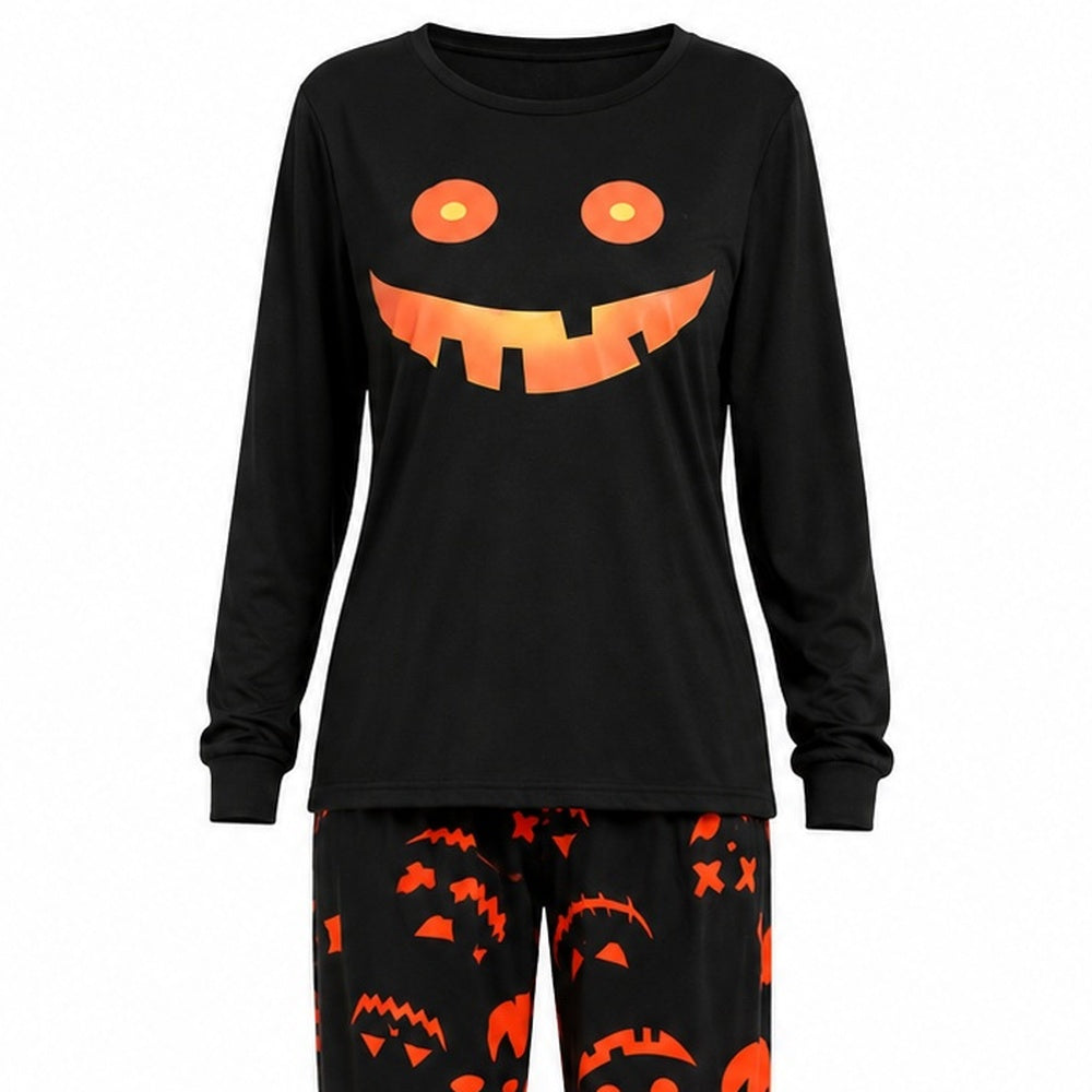 Halloween-Pyjama Herren | Kürbis-Print | Langarm | Schwarz-Chaps Herrenmode
