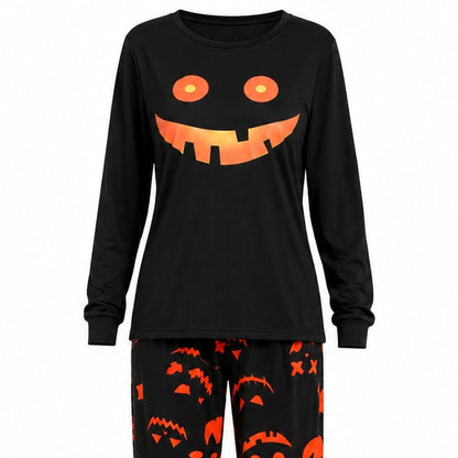 Halloween-Pyjama Herren | Kürbis-Print | Langarm | Schwarz-Chaps Herrenmode