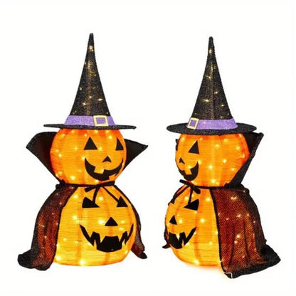 LED-Kürbis | 2er-Set | Hexenhut | Halloween-Gartendeko | 90 cm-Chaps Herrenmode