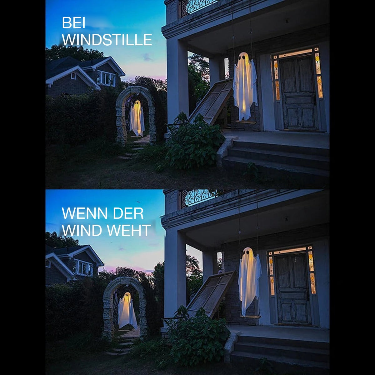 Halloween-Geist | Schaukel | LED-Beleuchtung | Gartendeko-Chaps Herrenmode