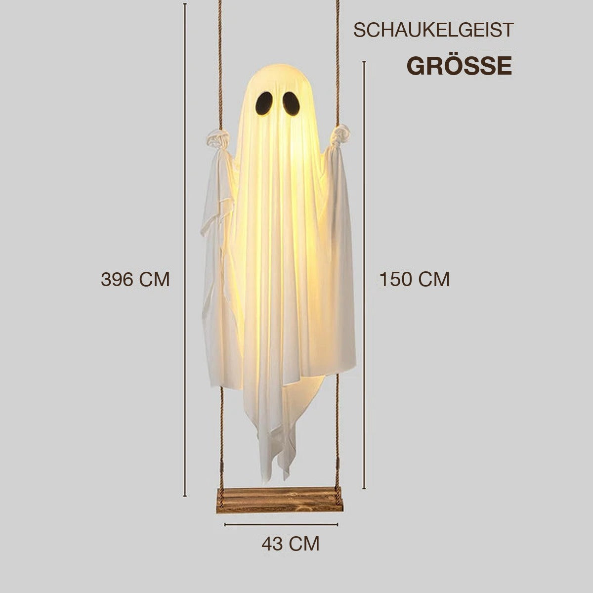 Halloween-Geist | Schaukel | LED-Beleuchtung | Gartendeko-Chaps Herrenmode