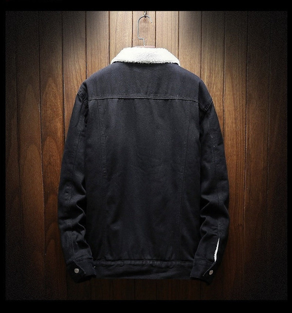 Jacke Herren | Teddyfütterung | Trucker-Schnitt | Knopfverschluss | Robuster Denim | Brust- und Seitentaschen-Chaps Herrenmode