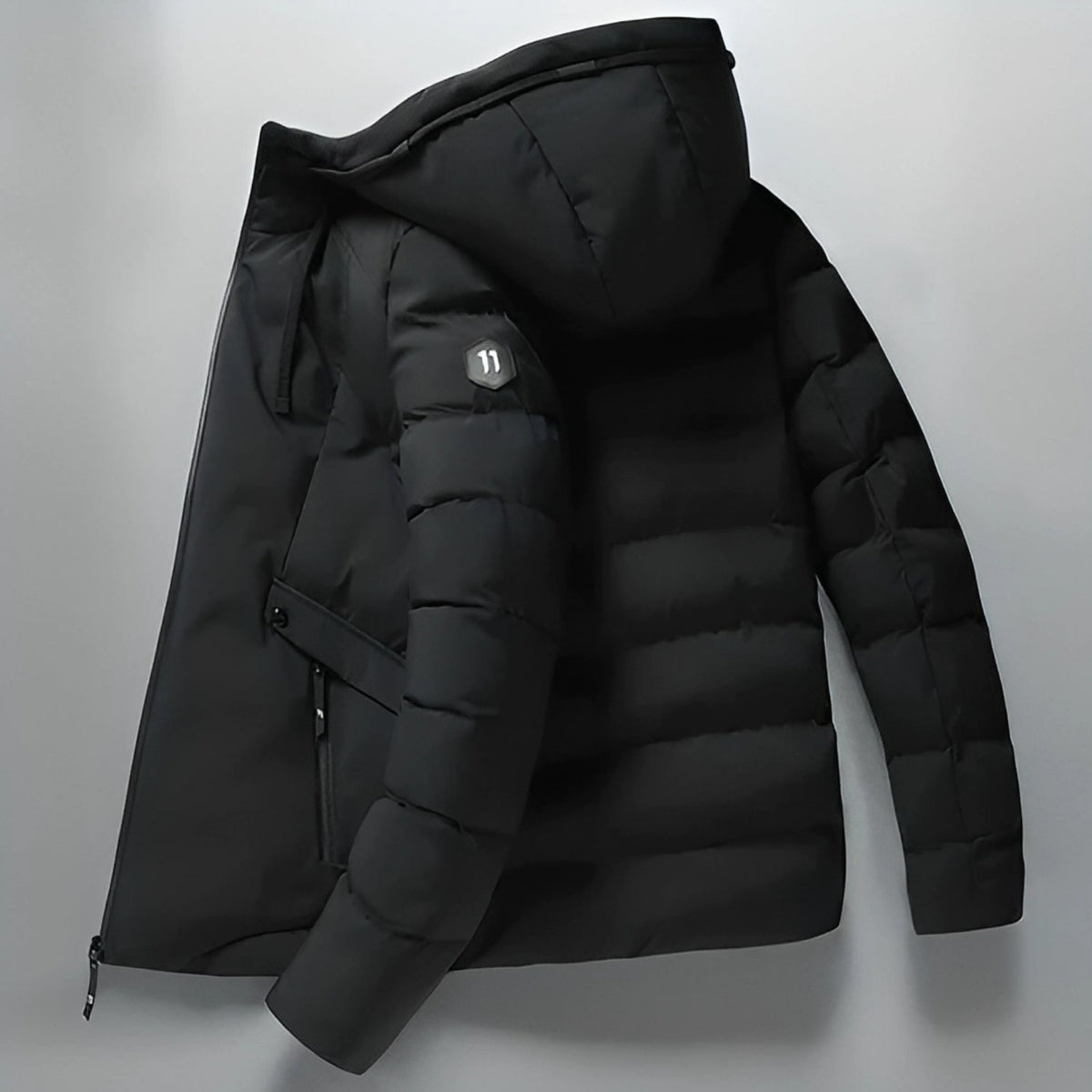 Parka | Herren | Wasserdicht | Fleecefutter | Verstellbare Kapuze | Reißverschluss | Mehrere Taschen | Leicht-Schwarz-M-Chaps Herrenmode