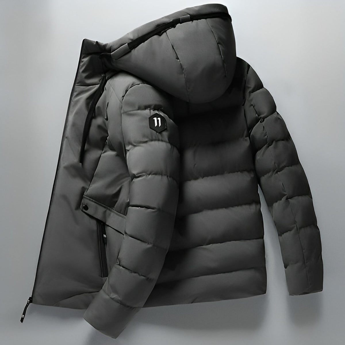 Parka | Herren | Wasserdicht | Fleecefutter | Verstellbare Kapuze | Reißverschluss | Mehrere Taschen | Leicht-Grau-M-Chaps Herrenmode