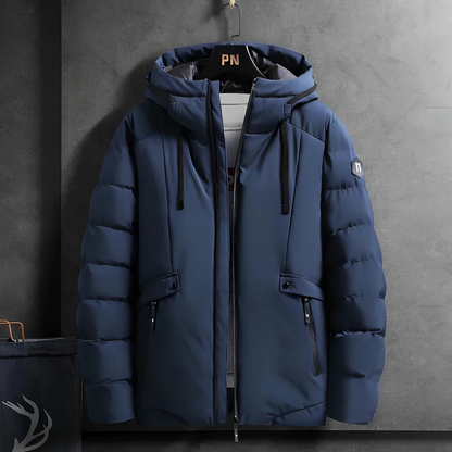 Parka | Herren | Wasserdicht | Fleecefutter | Verstellbare Kapuze | Reißverschluss | Mehrere Taschen | Leicht-Chaps Herrenmode