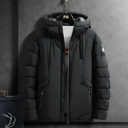 Parka | Herren | Wasserdicht | Fleecefutter | Verstellbare Kapuze | Reißverschluss | Mehrere Taschen | Leicht-Chaps Herrenmode