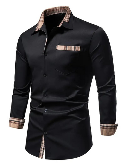 Aidan Kleid Hemd | Herren Langarmhemd mit Revers-Chaps Herrenmode