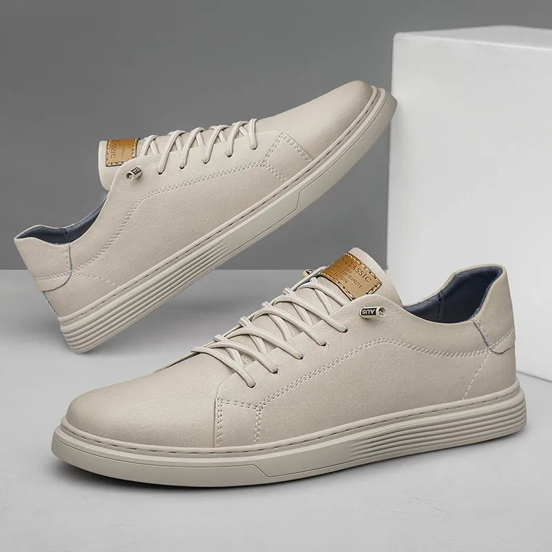 Alltags-Sneakers – Schnürbare Slip-On-Sneakers für Männer-Weiß-40-Chaps Herrenmode