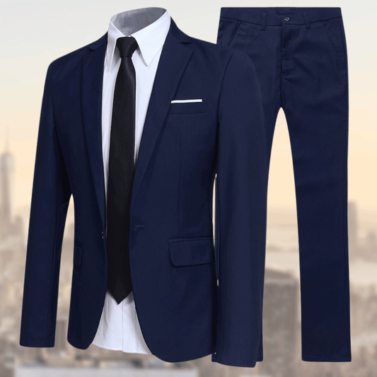 Anzug | Maßgeschneidert | Zweiteiler | Anzugjacke | Anzughose-Dunkelblau-S-Chaps Herrenmode