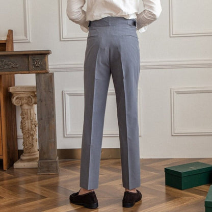 Anzughose - Verstellbar - Hohe Taille - Bundfaltenhose - Herrenhosen-Chaps Herrenmode