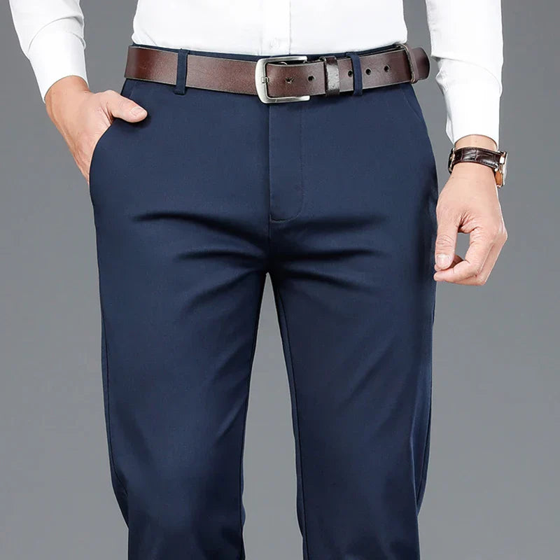 Anzughosen – Business Casual – Stretch – Schmale Hosen – Herrenhosen-Königsblau-28-Chaps Herrenmode
