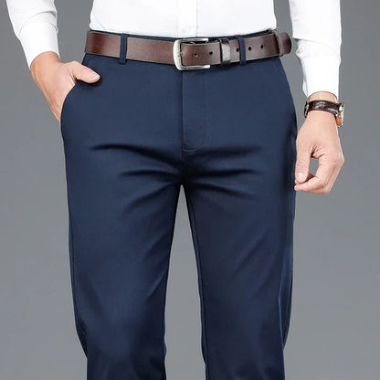 Anzughosen – Business Casual – Stretch – Schmale Hosen – Herrenhosen-Königsblau-28-Chaps Herrenmode