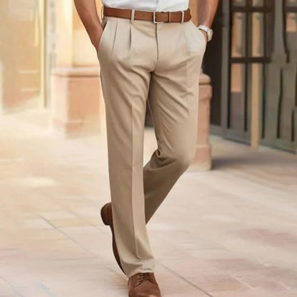 Anzughosen | Smart Casual | Gerades Bein | Businesshosen | Herrenhosen-Beige-S-Chaps Herrenmode