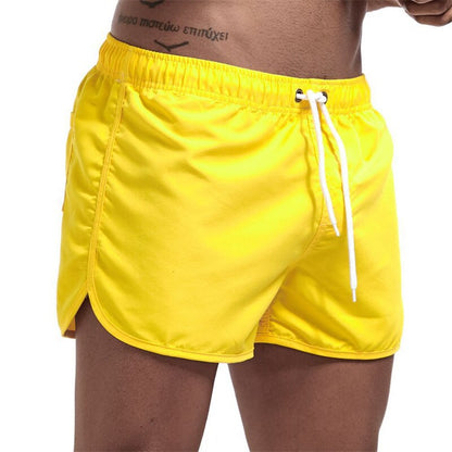 Badehose Jannis | Bunte Badeshorts mit Kordelzug-Gelb-S-Chaps Herrenmode
