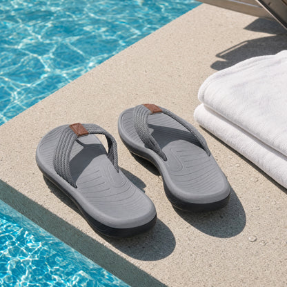 Badelatschen Timo | Bequeme Flip Flops für Herren-Grau-39-Chaps Herrenmode