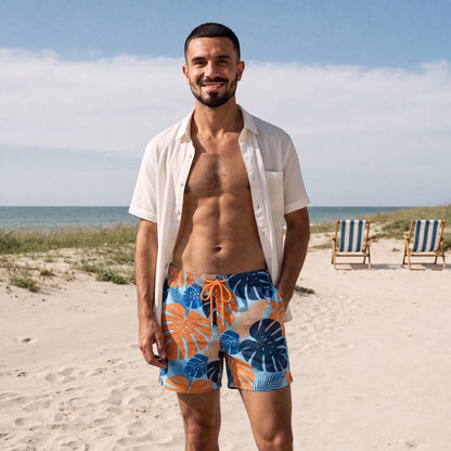 Badeshorts | Elastischer Bund | Doppellagig | 2-in-1-Shorts | Boardshorts-Chaps Herrenmode