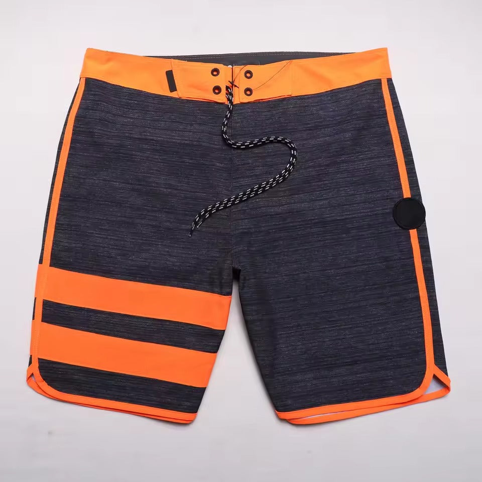 Badeshorts Kai | Schnelltrocknende Surfshorts für Herren-Grau-Orange-S-Chaps Herrenmode