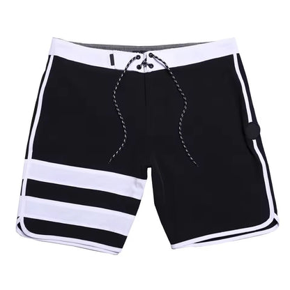Badeshorts Kai | Schnelltrocknende Surfshorts für Herren-Schwarz-Weiß-S-Chaps Herrenmode