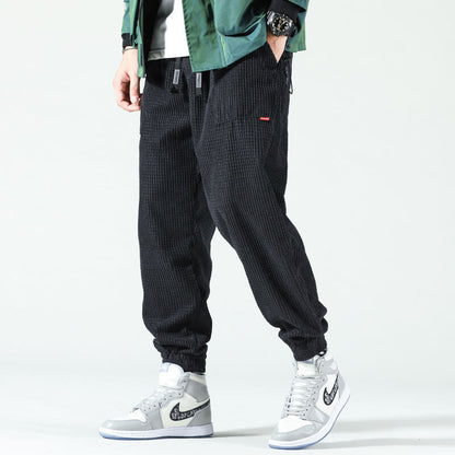 Baggy Pants - Herrenhose mit Kordelzug und lockerer Passform-Schwarz-XS-Chaps Herrenmode