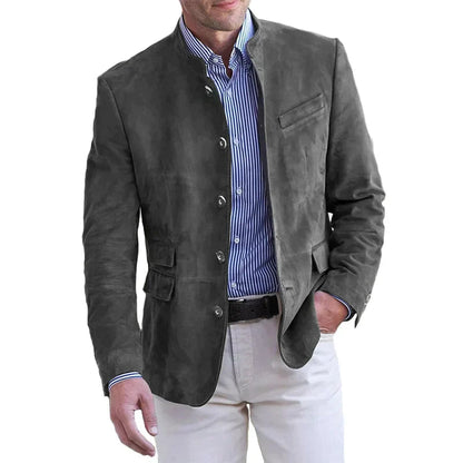 Blazer Jacke - Einreihig - Herbst - Retro Jacke - Herrenjacken-Grau-M-Chaps Herrenmode