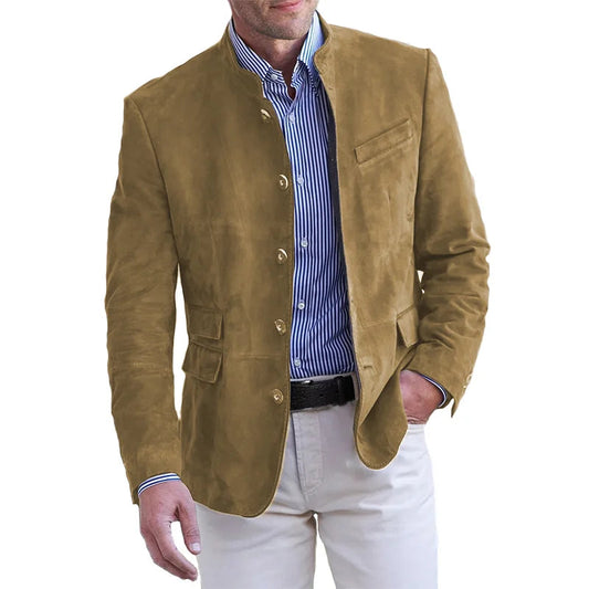 Blazer Jacke - Einreihig - Herbst - Retro Jacke - Herrenjacken-Khaki-M-Chaps Herrenmode